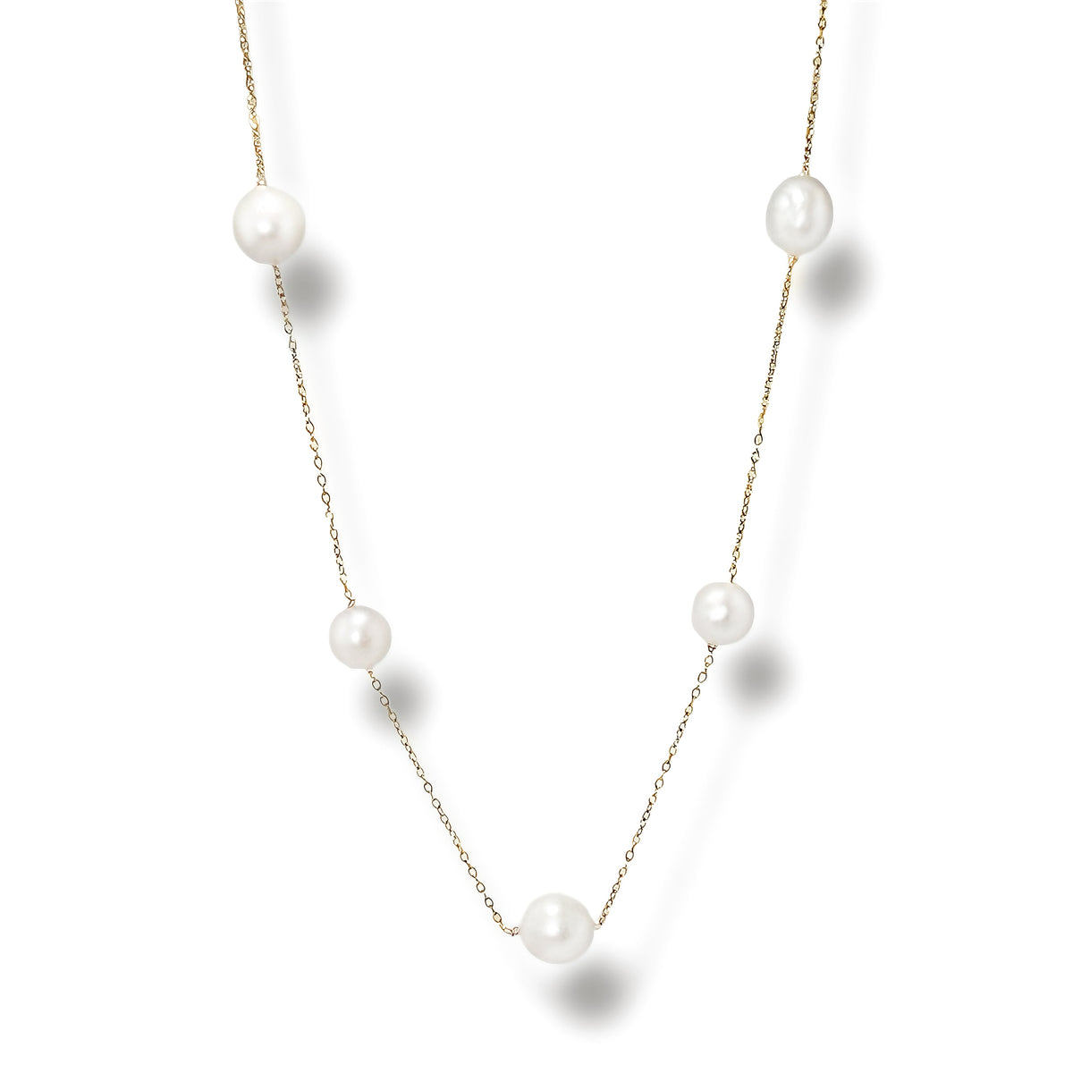 Gold Luminous Pearl Necklace by NINEMOO – product image