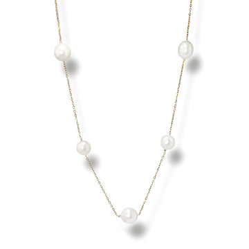 Gold Luminous Pearl Necklace by NINEMOO – product image