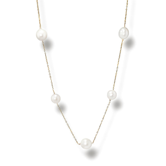 Gold Luminous Pearl Necklace by NINEMOO – product image
