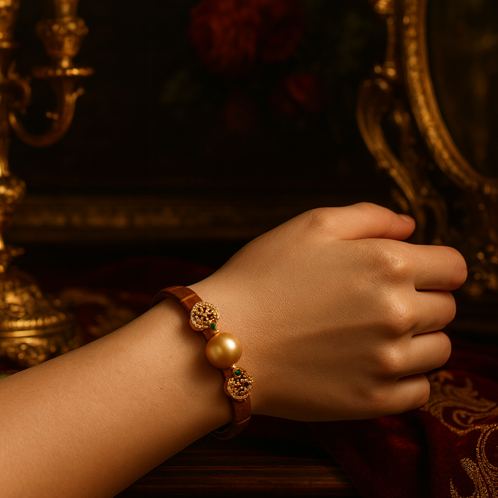 Gold Pearl Time Bracelet by NINEMOO – alternate view