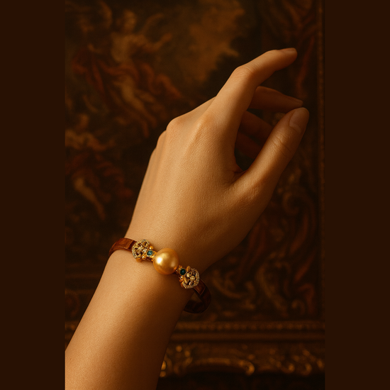 Gold Pearl Time Bracelet by NINEMOO – product view 4