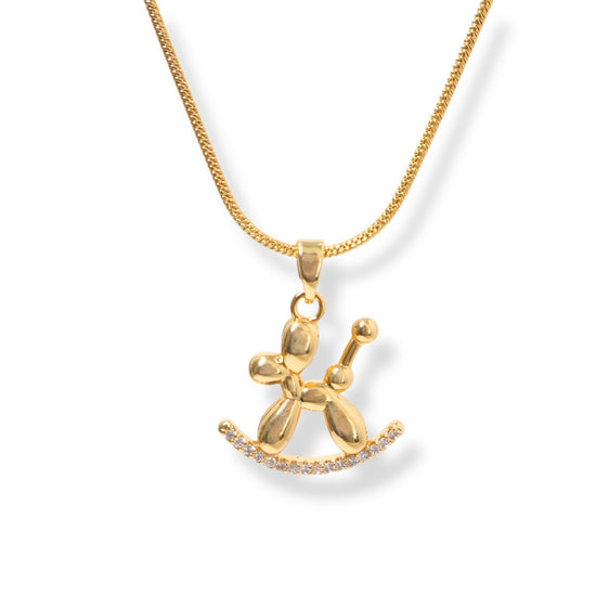 Golden Balloon Dog Necklace by NINEMOO – product image