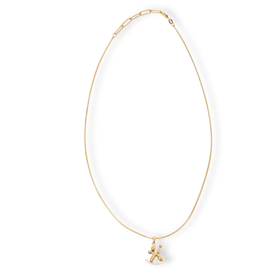 Golden Balloon Dog Necklace by NINEMOO – alternate view