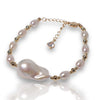 Golden Baroque Pearl Glow Bracelet by NINEMOO – detail view