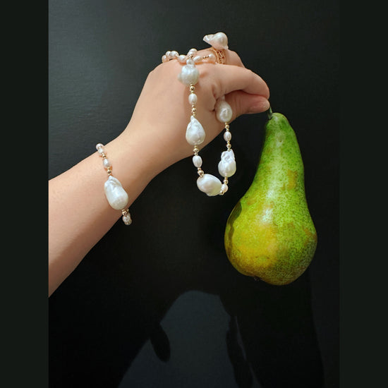 Golden Baroque Pearl Glow Bracelet by NINEMOO – product view 4