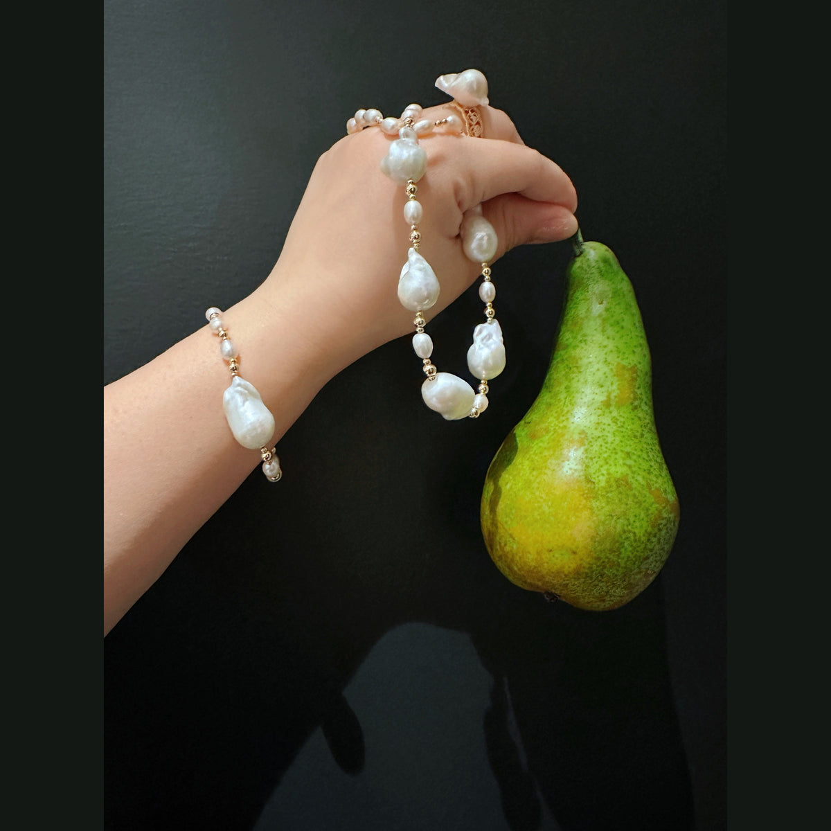 Golden Baroque Pearl Glow Bracelet by NINEMOO – product view 4