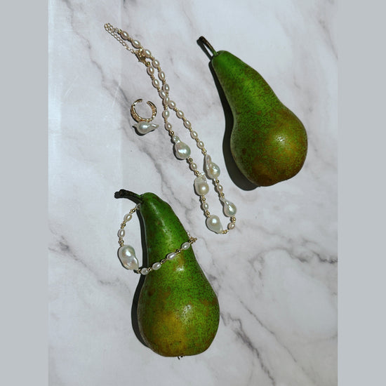 Golden Baroque Pearl Glow Necklace by NINEMOO – alternate view