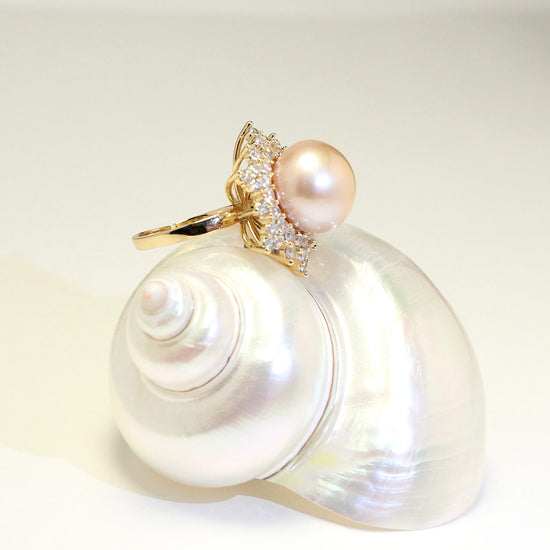 Golden Glow Pearl Ring by NINEMOO – product view 5