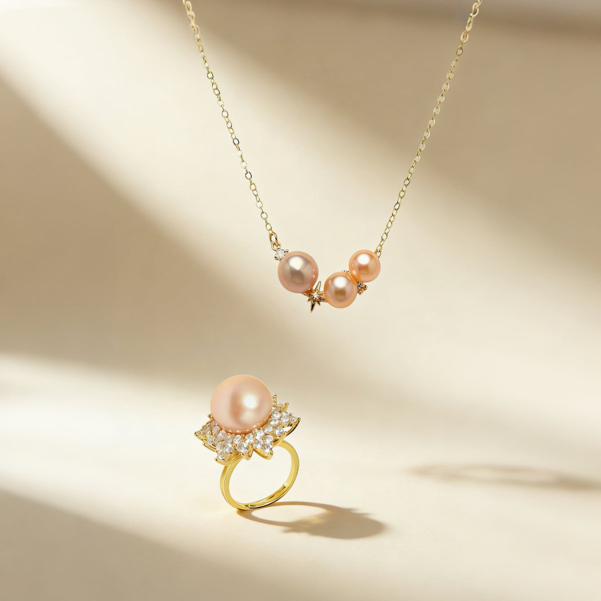 Golden Glow Pearl Ring by NINEMOO – product view 6