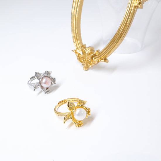 Sakura Gold Pearl Ring by NINEMOO – product view 5
