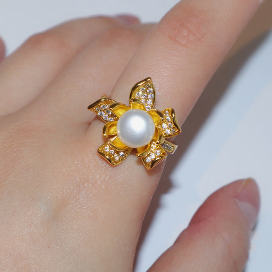 Sakura Gold Pearl Ring by NINEMOO – product view 7