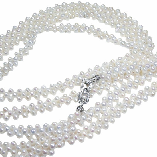 Graceful Pearl Weave Long Necklace by NINEMOO – product image