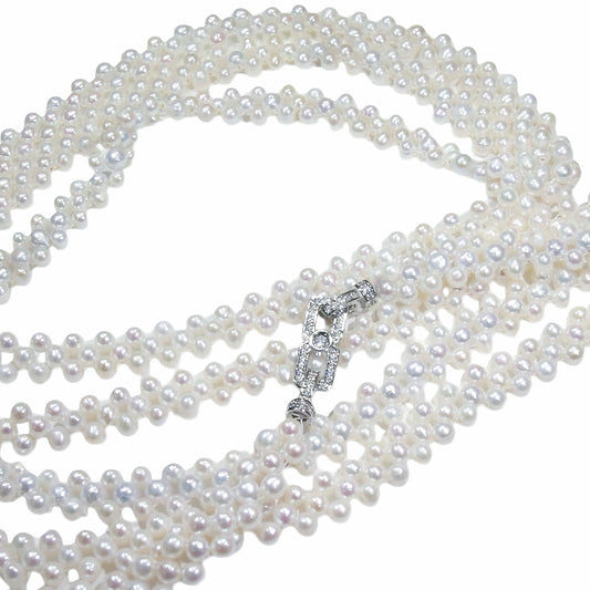 Graceful Pearl Weave Long Necklace by NINEMOO – product image
