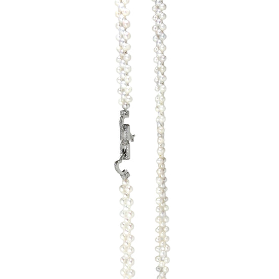 Graceful Pearl Weave Long Necklace by NINEMOO – product view 5