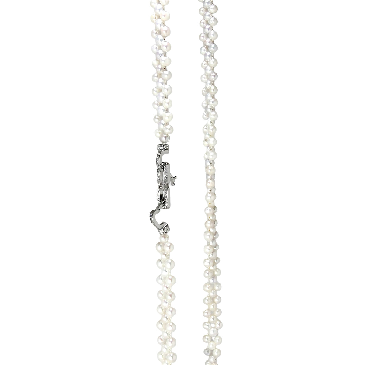 Graceful Pearl Weave Long Necklace by NINEMOO – product view 5