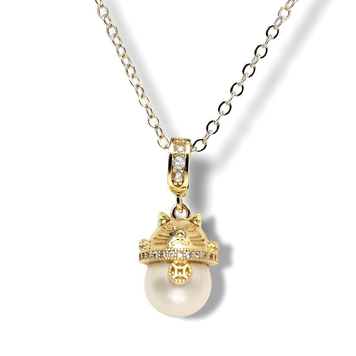 Guardian Cat Pearl Necklace by NINEMOO – product image