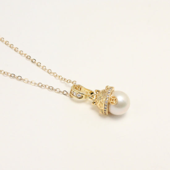 Guardian Cat Pearl Necklace by NINEMOO – product view 4