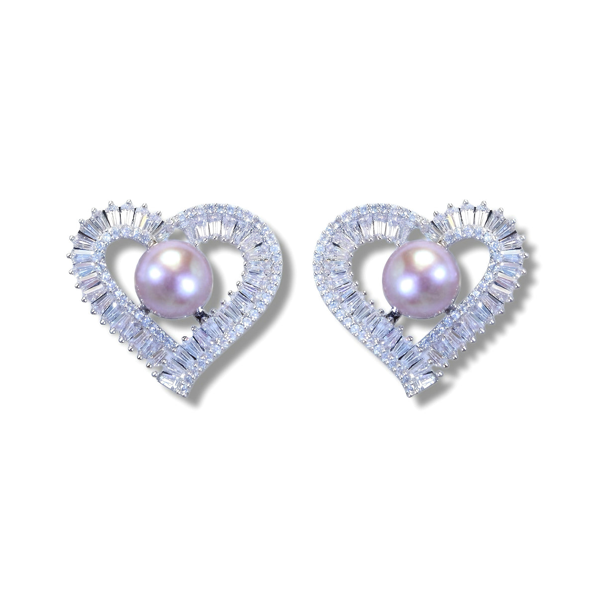Pearl Heart Glow Earrings by NINEMOO – alternate view