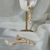 Heartfelt Pearl String Earrings by NINEMOO – detail view