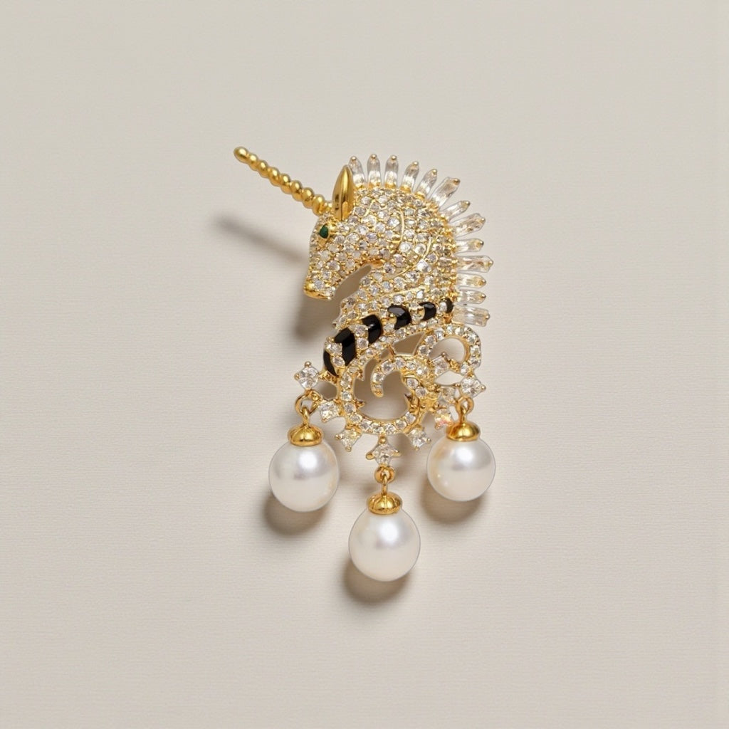 Imperial Unicorn Pearl Brooch by NINEMOO – product image