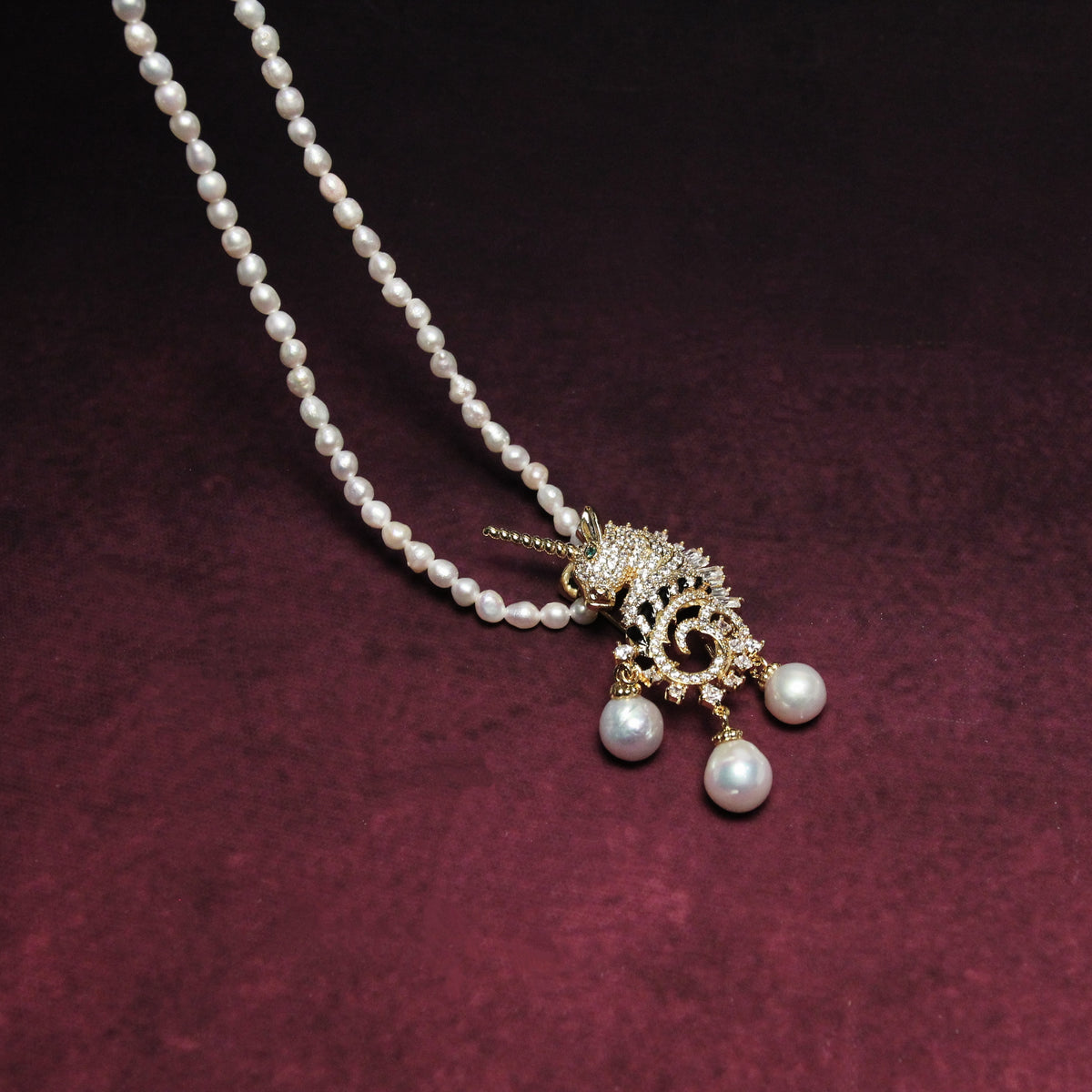 Imperial Unicorn Pearl Brooch by NINEMOO – product view 5