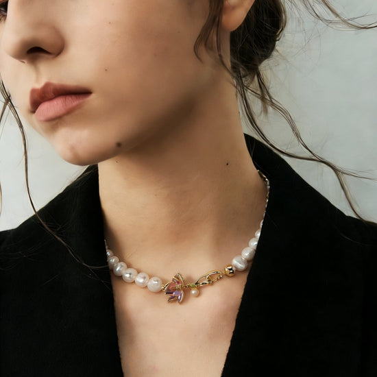 Iris Aurora Pearl Necklace by NINEMOO – alternate view