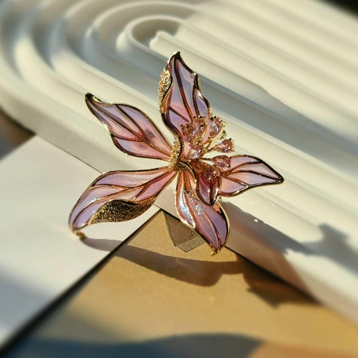 Iris Bloom Elegance Brooch by NINEMOO – detail view