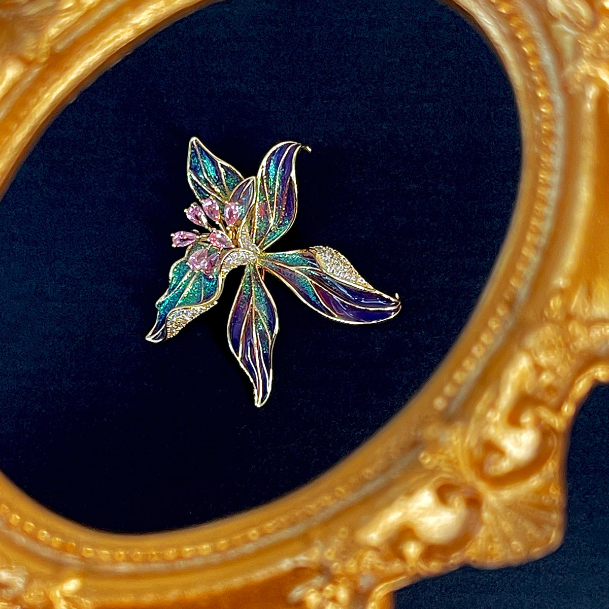Iris Bloom Elegance Brooch by NINEMOO – product view 4