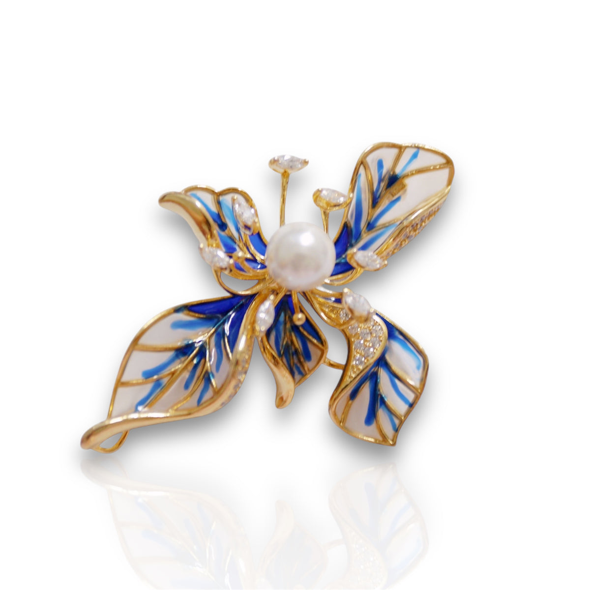 Iris Bloom Pearl Brooch by NINEMOO – product image
