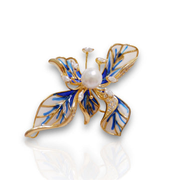 Iris Bloom Pearl Brooch by NINEMOO – product image