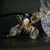 Iris Bloom Pearl Brooch by NINEMOO – detail view