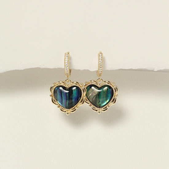 Ivory Heart Zircon Earrings by NINEMOO – product view 5