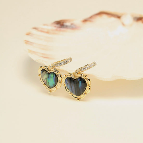 Ivory Heart Zircon Earrings by NINEMOO – product view 8