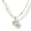 Ivory Heart Zircon Pearl Necklace by NINEMOO – detail view