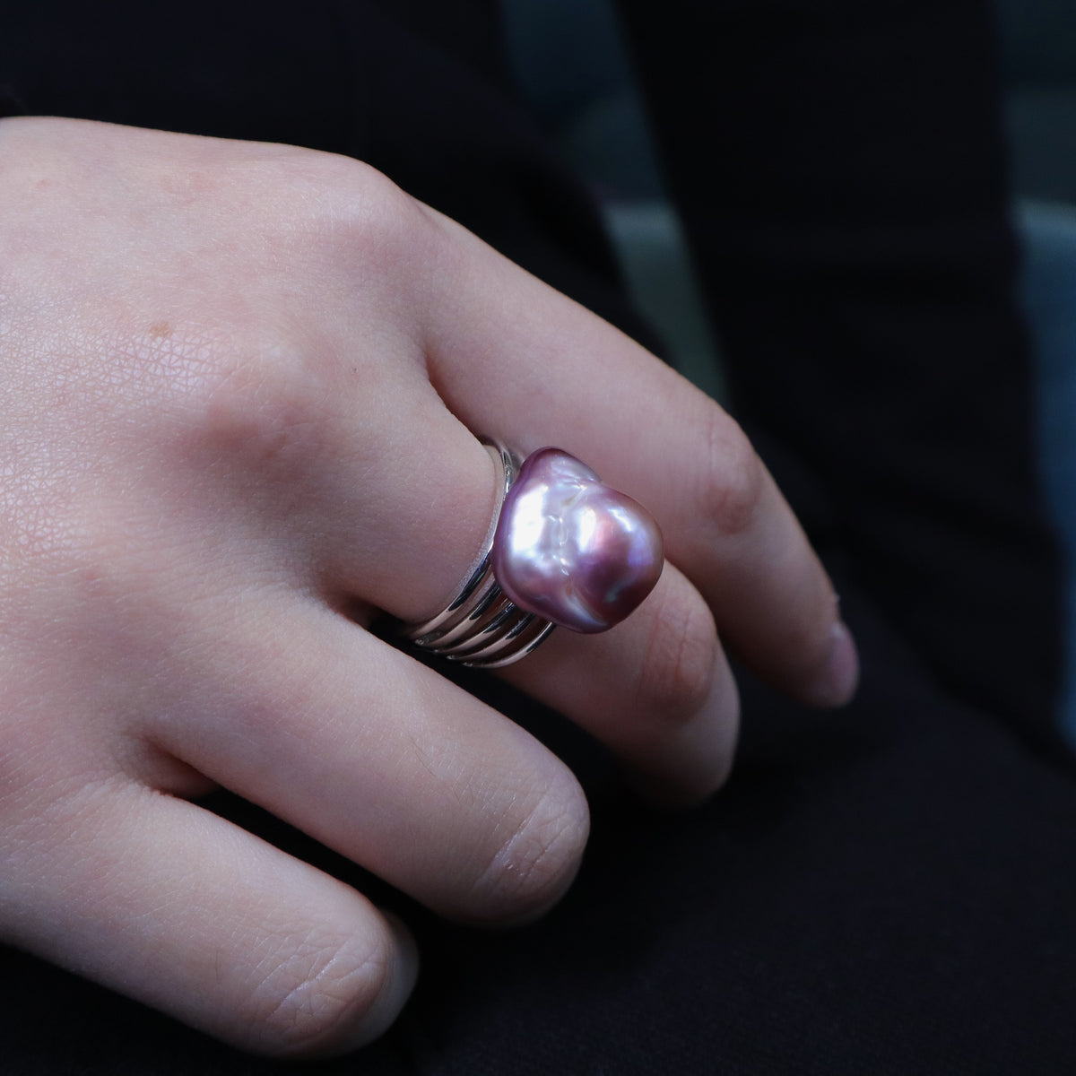 Mauve Tide Pearl Ring by NINEMOO – product view 5