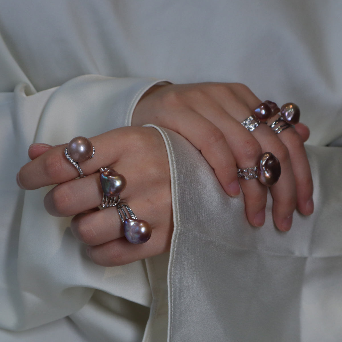 Mauve Tide Pearl Ring by NINEMOO – product view 7