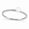 lueur rosee eclat pearl bangle silver
