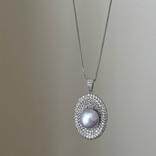Luna Halo Pearl Necklace by NINEMOO – product view 4