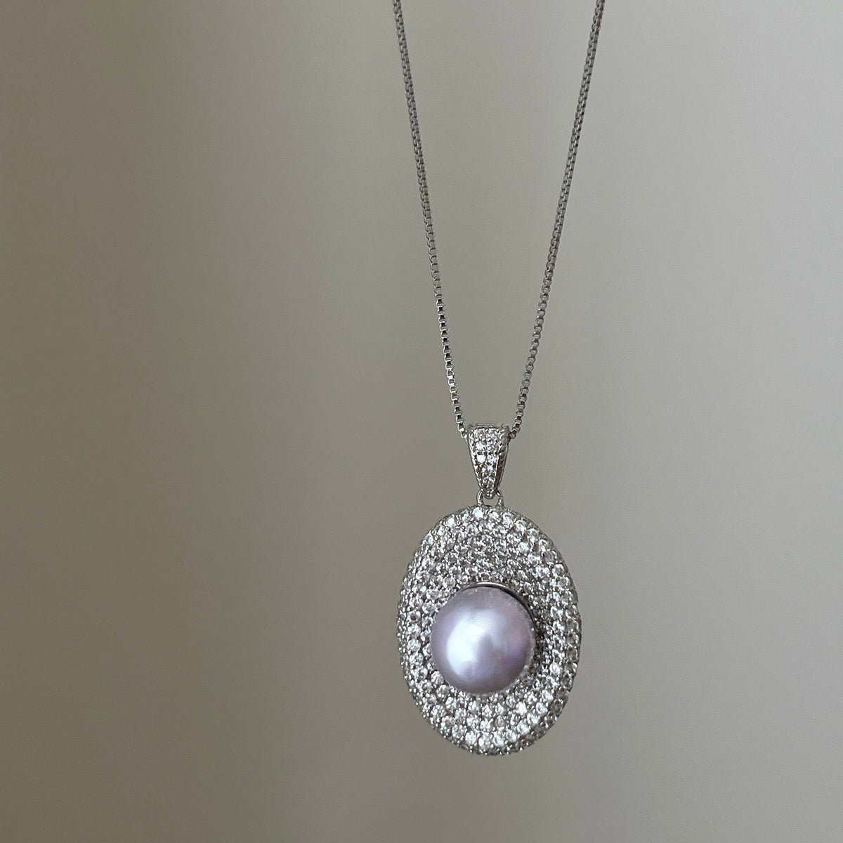 Luna Halo Pearl Necklace by NINEMOO – product view 4
