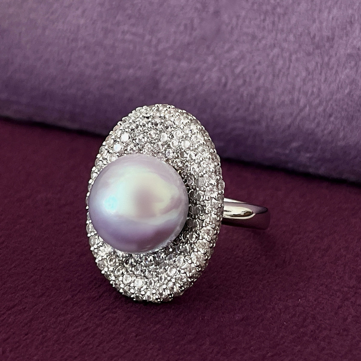 Luna Halo Pearl Ring by NINEMOO – product view 4