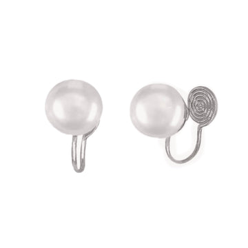 Lunar Pearl Clip Earrings by NINEMOO – detail view
