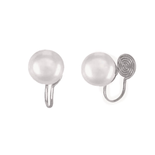 Lunar Pearl Clip Earrings by NINEMOO – detail view