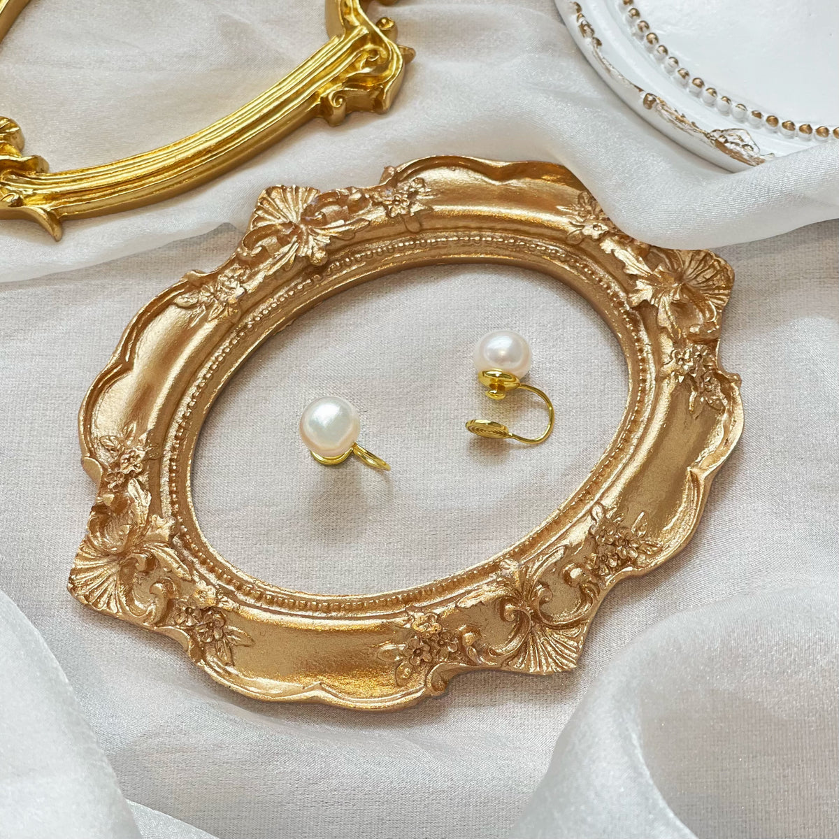Lunar Pearl Clip Earrings by NINEMOO – alternate view