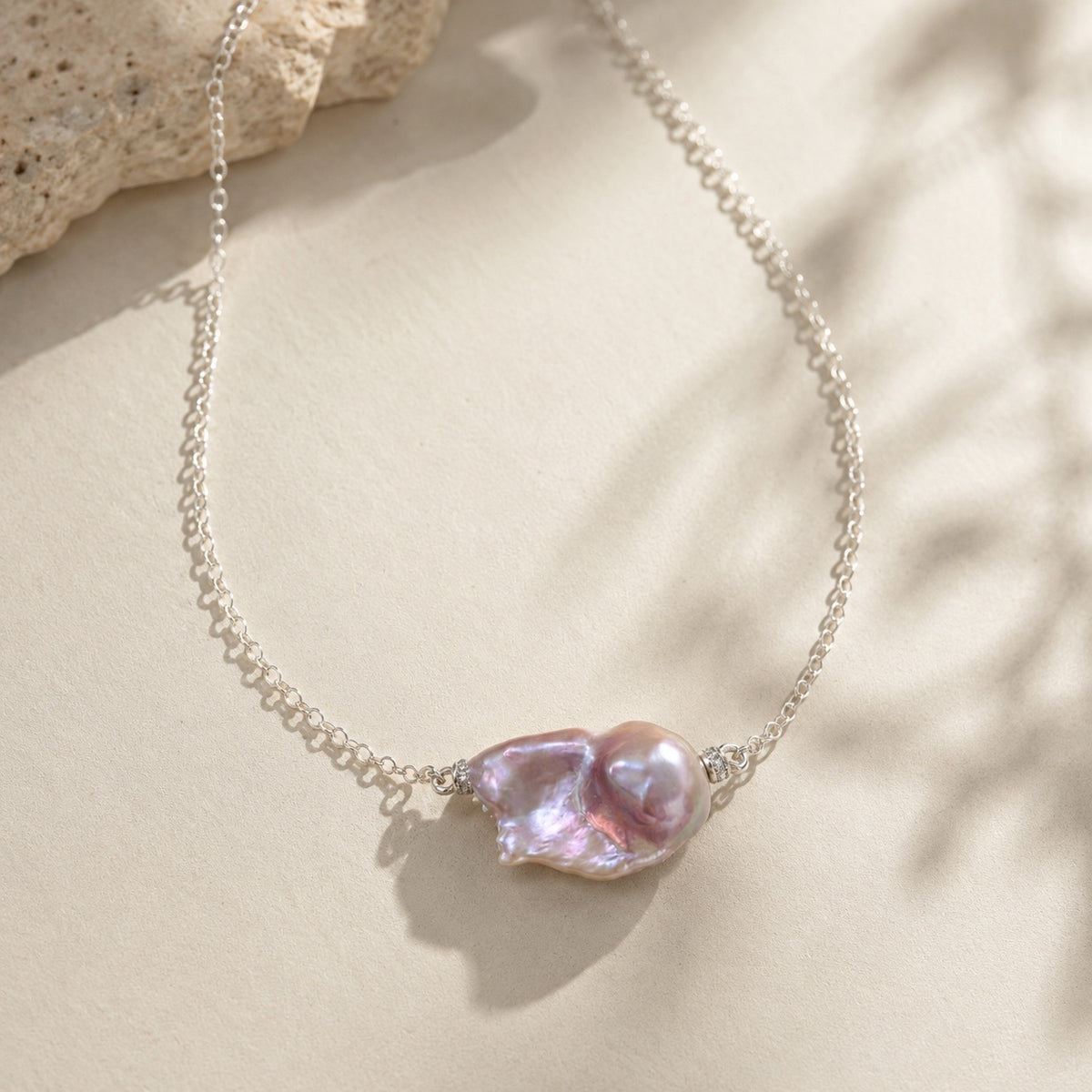 Lune Mauve Pearl Necklace by NINEMOO – product image