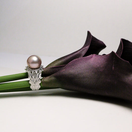 Grace Purple Pearl Ring by NINEMOO – detail view