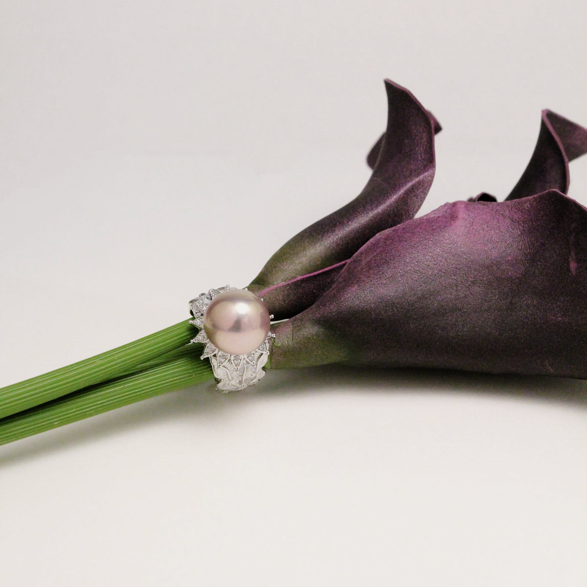 Grace Purple Pearl Ring by NINEMOO – alternate view