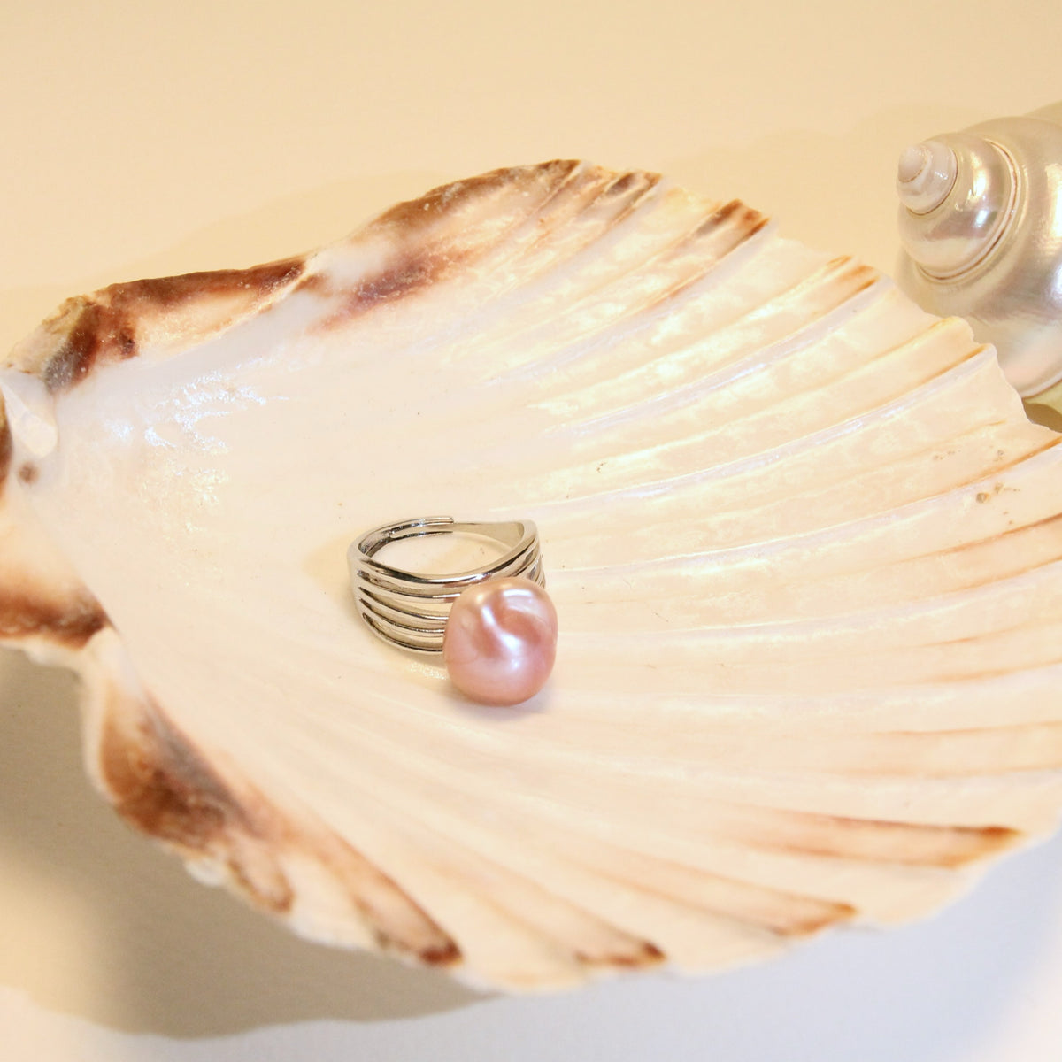 Mauve Tide Pearl Ring by NINEMOO – alternate view