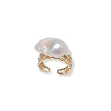 Mermaid Tail Baroque Pearl Ring by NINEMOO – product image