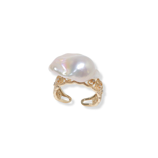Mermaid Tail Baroque Pearl Ring by NINEMOO – product image