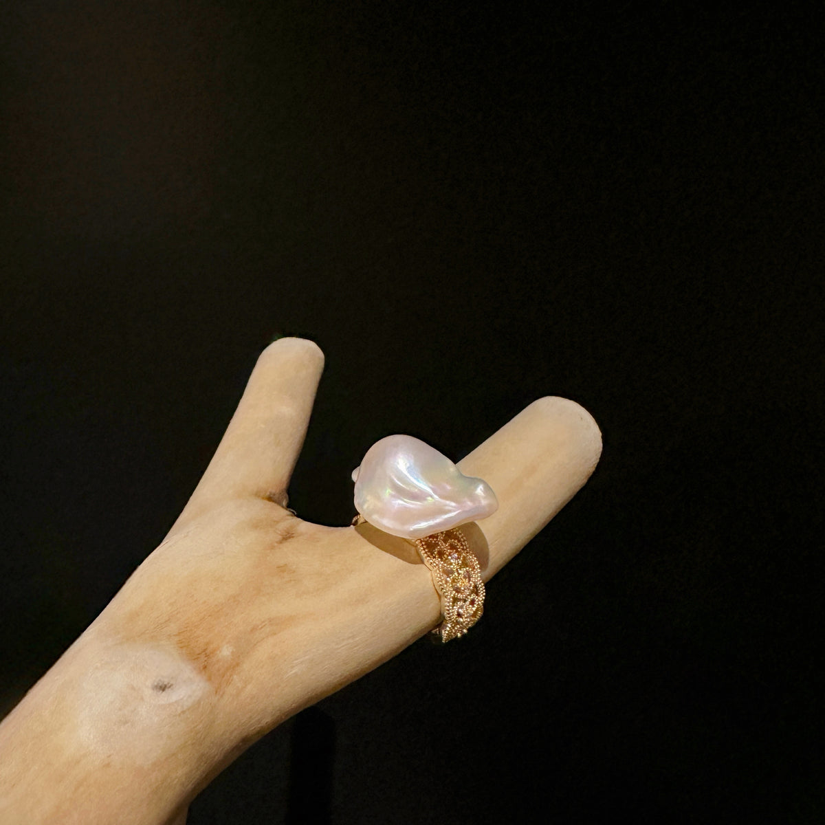 Mermaid Tail Baroque Pearl Ring by NINEMOO – alternate view